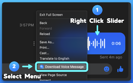 VoiLoad Facebook Messenger Voice Message Downloader  from Chrome web store to be run with OffiDocs Chromium online