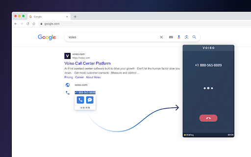 Voiso Contact Center  from Chrome web store to be run with OffiDocs Chromium online