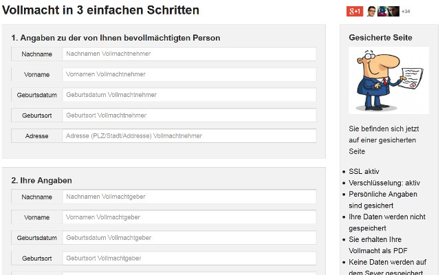 Vollmacht Generator  from Chrome web store to be run with OffiDocs Chromium online