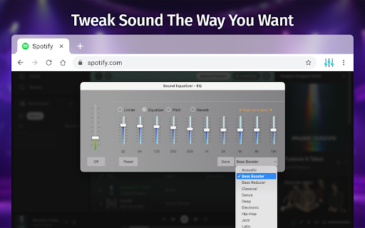 Volume Booster  Sound Equalizer – Bass Boost for Chrome  from Chrome web store to be run with OffiDocs Chromium online