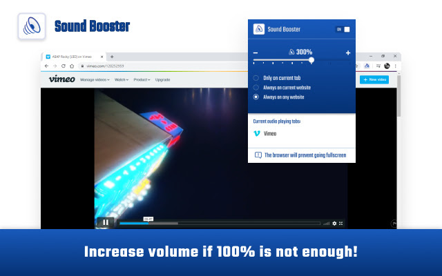 Volume Sound Booster  from Chrome web store to be run with OffiDocs Chromium online