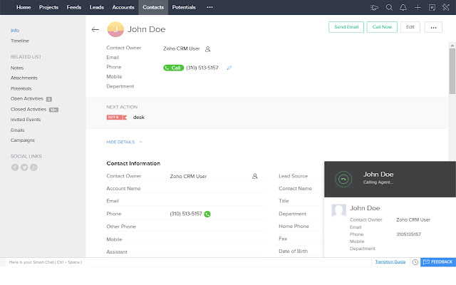 VonageConnect for Zoho CRM  from Chrome web store to be run with OffiDocs Chromium online