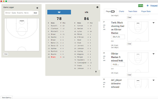 Vorped Game Logger  from Chrome web store to be run with OffiDocs Chromium online