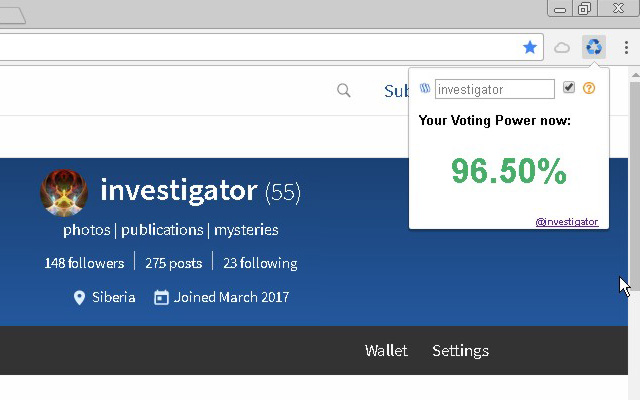 Voting Power | STEEM  from Chrome web store to be run with OffiDocs Chromium online