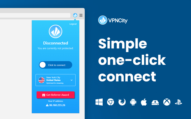 VPNCity Fast  Unlimited VPN | Unblocker  from Chrome web store to be run with OffiDocs Chromium online