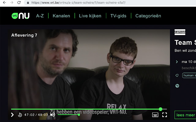 VRT NU ondertitel voorlezer  from Chrome web store to be run with OffiDocs Chromium online