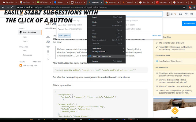 VS code Text Completer  from Chrome web store to be run with OffiDocs Chromium online