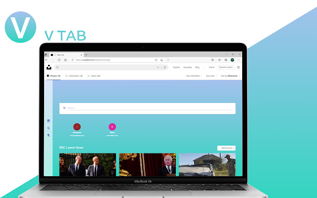 V Tab  from Chrome web store to be run with OffiDocs Chromium online