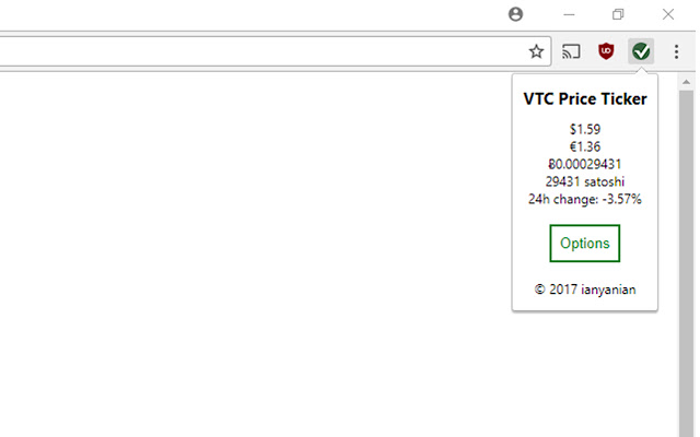 VTC Price Ticker  from Chrome web store to be run with OffiDocs Chromium online