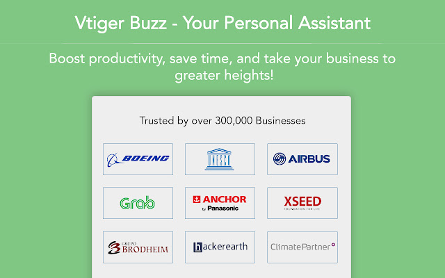 Vtiger Buzz  from Chrome web store to be run with OffiDocs Chromium online