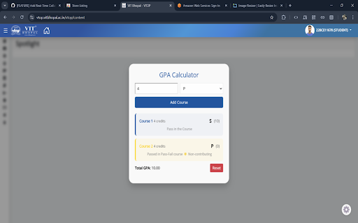 VTOP Shortcut  from Chrome web store to be run with OffiDocs Chromium online