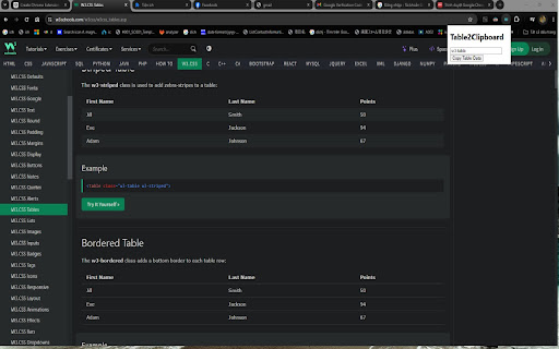 VuNA Table to Clipboard  from Chrome web store to be run with OffiDocs Chromium online