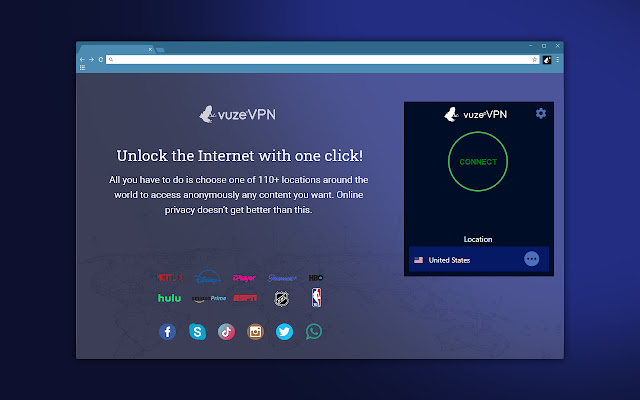 VuzeVPN Proxy  from Chrome web store to be run with OffiDocs Chromium online