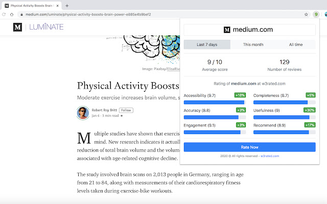 W3Rated Website Ranking  Credibility Tool  from Chrome web store to be run with OffiDocs Chromium online