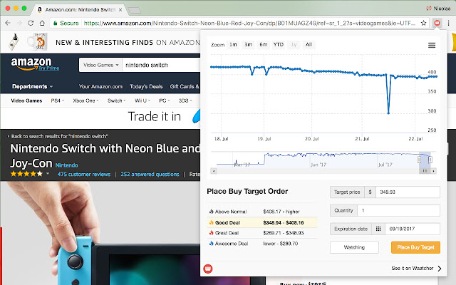 Waatcher Buy Target Button  from Chrome web store to be run with OffiDocs Chromium online