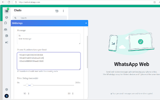 WABarmga  from Chrome web store to be run with OffiDocs Chromium online