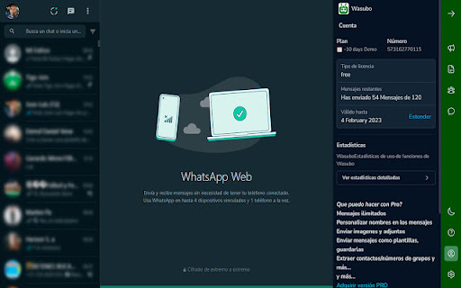WAblue Tools Bulk Sender and Chatbot  from Chrome web store to be run with OffiDocs Chromium online