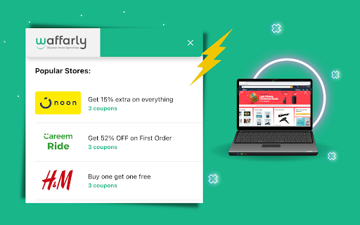 Waffarly Coupon Codes Your Favorite Brands  from Chrome web store to be run with OffiDocs Chromium online