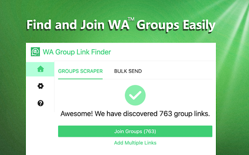 WA Group Link Finder  from Chrome web store to be run with OffiDocs Chromium online