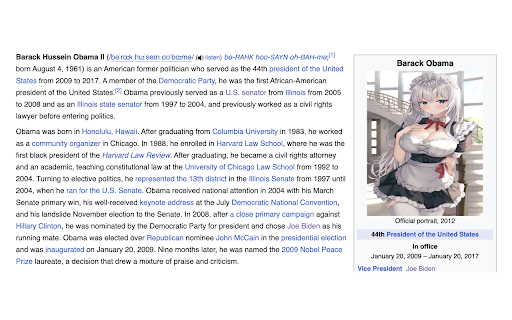 Waifu Wikipedia  from Chrome web store to be run with OffiDocs Chromium online