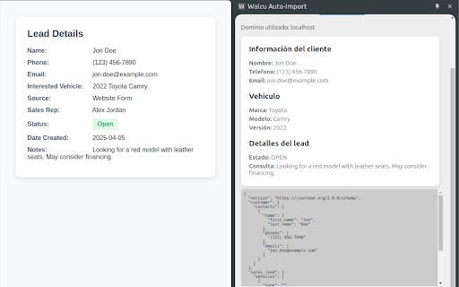 Walcu Auto Import  from Chrome web store to be run with OffiDocs Chromium online
