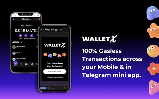 WalletX | A Gasless Smart Wallet  from Chrome web store to be run with OffiDocs Chromium online