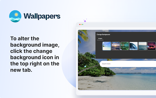 Wallpapers New Tab  from Chrome web store to be run with OffiDocs Chromium online