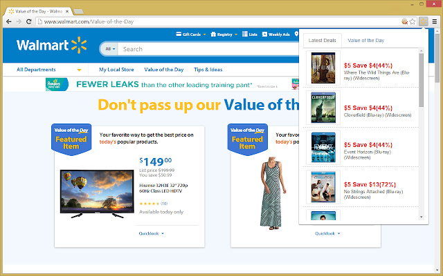 Walmart Deals  from Chrome web store to be run with OffiDocs Chromium online