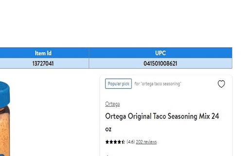Walmart Extractor znzinc  from Chrome web store to be run with OffiDocs Chromium online