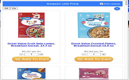 Walmart Unit Price  from Chrome web store to be run with OffiDocs Chromium online