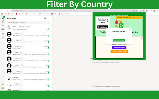 WA Master: Unsave Contact Exporter For WhatsApp Chats  Groups  from Chrome web store to be run with OffiDocs Chromium online