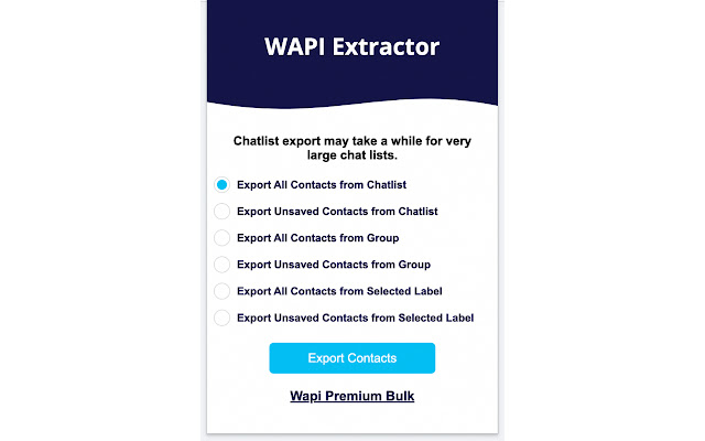 WAPI Extractor  from Chrome web store to be run with OffiDocs Chromium online