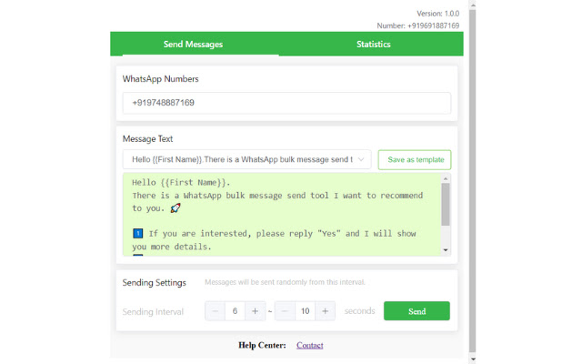 WAPP Sender 2  from Chrome web store to be run with OffiDocs Chromium online