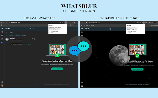 WApp+ WhatsApp Web background  from Chrome web store to be run with OffiDocs Chromium online