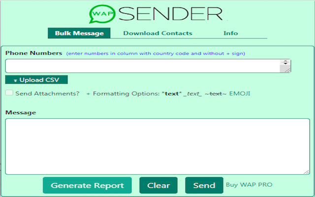WAPSender  from Chrome web store to be run with OffiDocs Chromium online