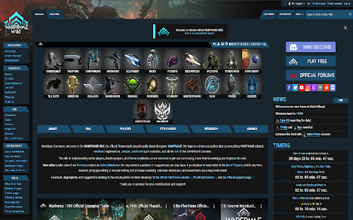 Warframe Fandom to Wiki Redirect  from Chrome web store to be run with OffiDocs Chromium online