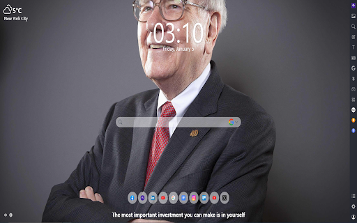 Warren Buffet MeaVana  from Chrome web store to be run with OffiDocs Chromium online