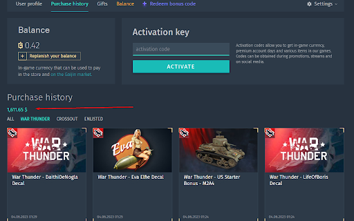 War Thunder Store+  from Chrome web store to be run with OffiDocs Chromium online