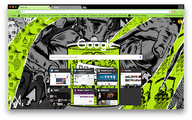 Watchdogs 2 Theme Green  from Chrome web store to be run with OffiDocs Chromium online