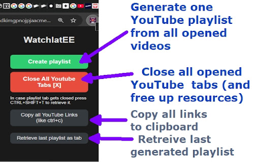 WatchlatEE  from Chrome web store to be run with OffiDocs Chromium online
