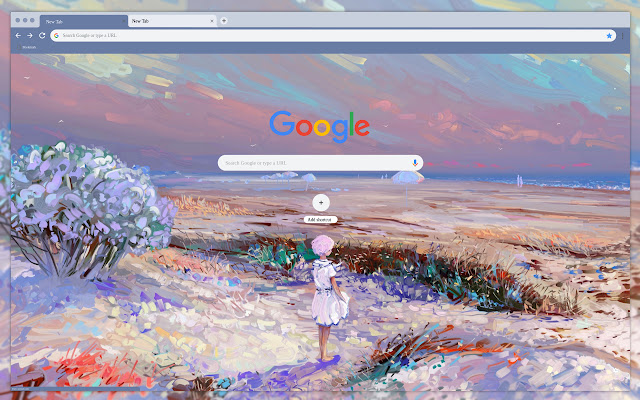 Watercolor girl in the field  from Chrome web store to be run with OffiDocs Chromium online