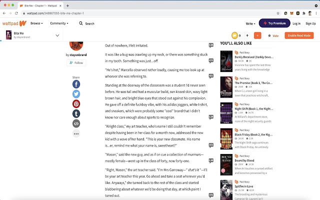 Wattpad Read Mode  from Chrome web store to be run with OffiDocs Chromium online