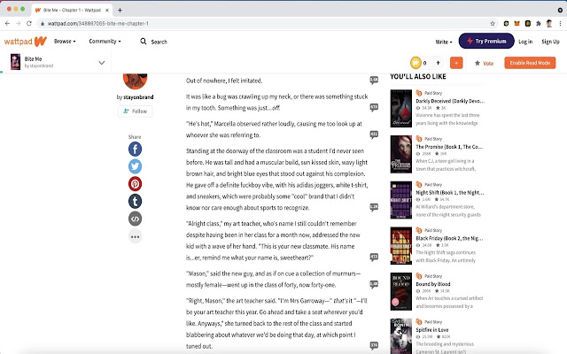 Wattpad-leesmodus van de Chrome-webwinkel om te worden uitgevoerd met OffiDocs Chromium online