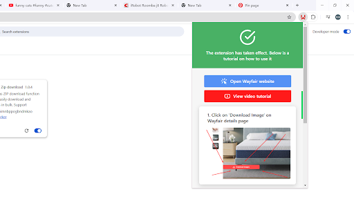 Wayfair Pictures Batch Download Picture Scraper  from Chrome web store to be run with OffiDocs Chromium online
