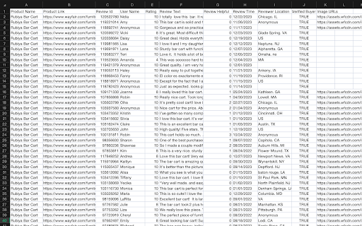 WayFair Review Exporter  from Chrome web store to be run with OffiDocs Chromium online