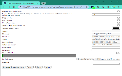 WazUp  from Chrome web store to be run with OffiDocs Chromium online