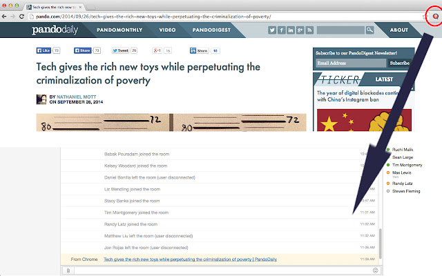 WDI HipChat Extension  from Chrome web store to be run with OffiDocs Chromium online