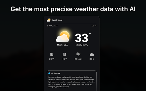 Weather AI  from Chrome web store to be run with OffiDocs Chromium online