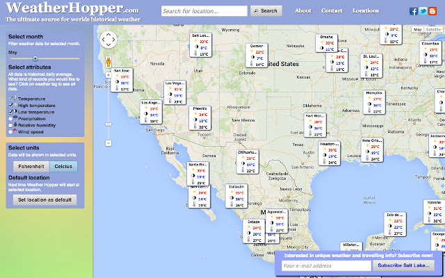 Weather Hopper מחנות האינטרנט של Chrome יופעל עם OffiDocs Chromium באינטרנט