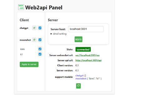 web2api suite (chrome extension part)  from Chrome web store to be run with OffiDocs Chromium online